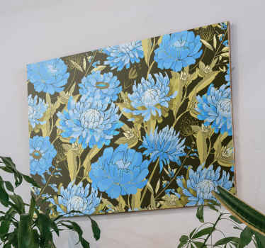 Blue chrysanthene flower canvas - TenStickers