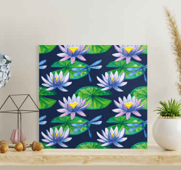 Lilypad-kuvio sudenkorento canvas - Tenstickers