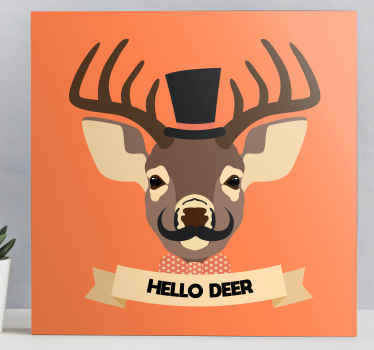 Hello Deer Stag canvas art - TenStickers