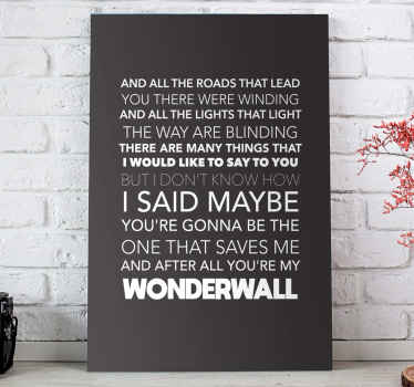 Wonderwall Song lyrics Music canvas art - TenStickers