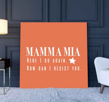 Mamma Mia Song Lyrics Music canvas art - TenStickers