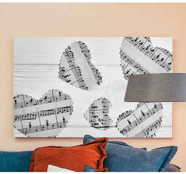 Songsheet heart Music canvas art - TenStickers