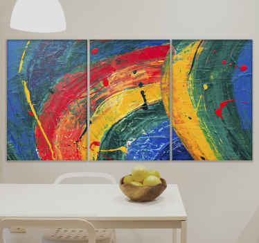 Pintura com cores da arte respingos de impressões de canvas - uma pintura de arte em tela ilustrativa original para a decoração de sua casa, escritório ou espaço comercial.