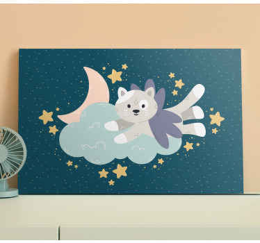 Pintura habitación bebé Gato y luna - TenVinilo
