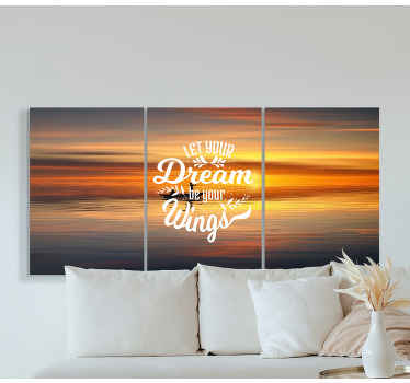 Quote dream wings motivational canvas - TenStickers