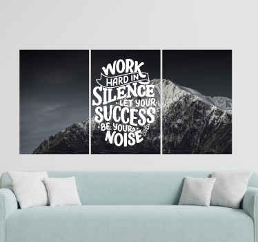Quote Silence Success motivational canvas - TenStickers