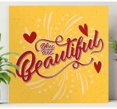 You are so beautiful love hearts canvas - TenStickers