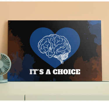 Heart and Brain motivational canvas - TenStickers