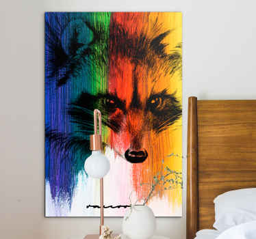 Cuadro animales Mapache arcoiris - TenVinilo