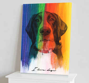 Płótno do salonu z tęczowym psem - TenStickers