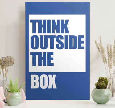 Think outside the box motivational canvas - TenStickers