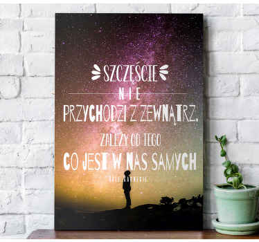 Obraz Cytat szczęścia - TenStickers