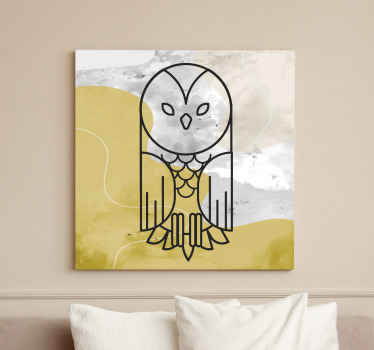 Geometrijska apstraktna sova ptica platno umjetnost - TenStickers