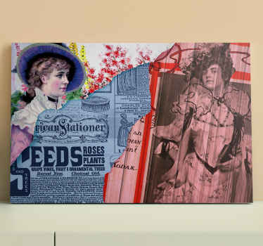 Retro collage canvas art prints - TenStickers