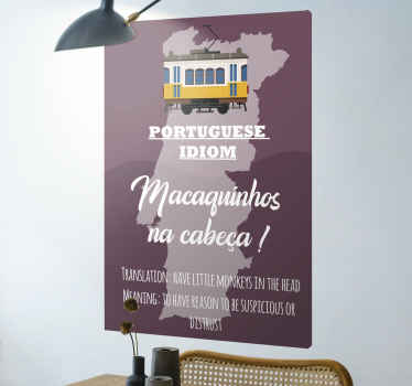 Quadro frase Portugues suspeito - TenStickers