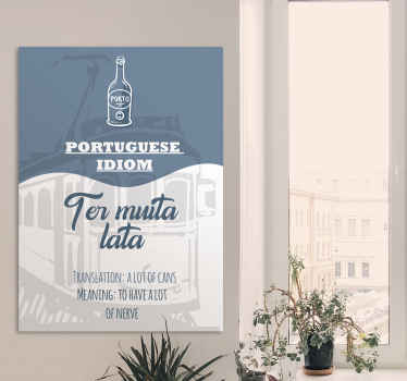 Quadro frase Português dizendo que tradução deve ser brincadeira - TenStickers