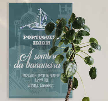 Quadro frase Português dizendo tradução não se preocupe - TenStickers