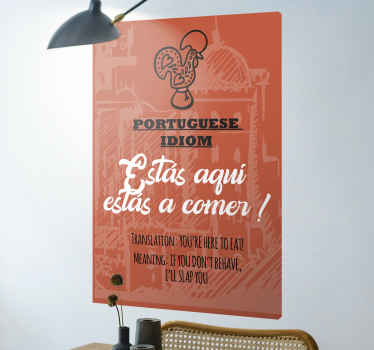 Quadro frase Comportar-se ou então português - TenStickers