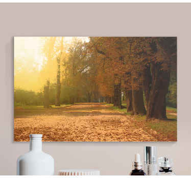 μακρά σοκάκι σε φθινόπωρο καμβά - TenStickers