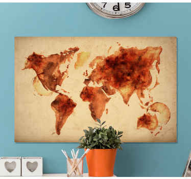 Cuadro mapamundi Acuarela - TenVinilo