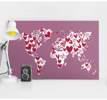 Cuadro mapamundi Amor corazon - TenVinilo