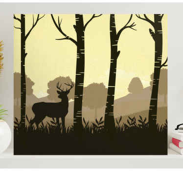 Stromy a zvířata krajinné obraz - TenStickers