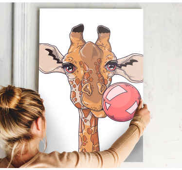 Cuadro animales Jirafa con chicle - TenVinilo