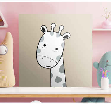 北欧米色长颈鹿动物帆布版画 - TenStickers