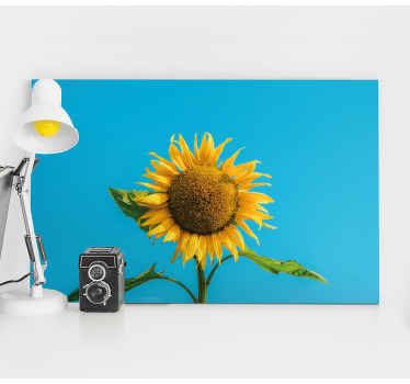 Cuadro de flores Flor del sol en azul - TenVinilo