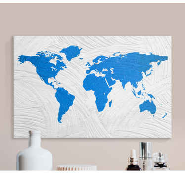Cuadro mapamundi Azul - TenVinilo