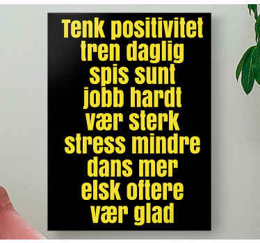 Tenk positivt lerretsbilde motivasjon - Tenstickers