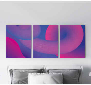 Impressão da arte da lona dos padrões abstratos fluidos modernos. Fundo roxo com semicírculo rosa em um padrão. Obtenha com frete imediato!
