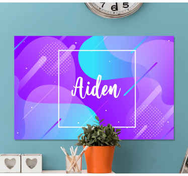 Quadro com nome Nuvens de fluido gradiente roxo - TenStickers