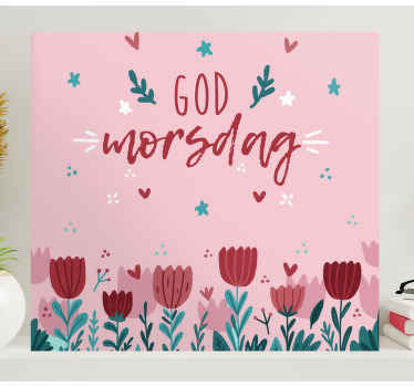 Tegneserieplanter og blomster Lerretsbilde morsdag - Tenstickers