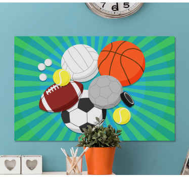 Sport bollar hemcanvas tavla tryck - Tenstickers