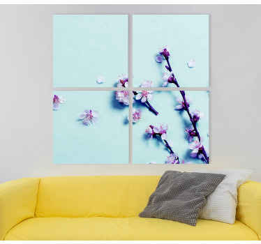 Decore sua casa com este incrível produtode uma flor de cerejeira em um fundo turquesa. Este produto vai ser perfeito para decorar a sua sala!