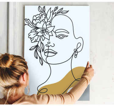 Cuadro de flores Flores en mi cabello ilustración - TenVinilo