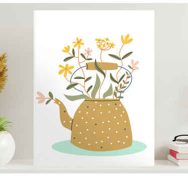 Nice design of flowers in a can flower canvas - TenStickers