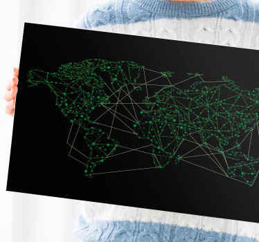 全球网络世界地图画布 - TenStickers