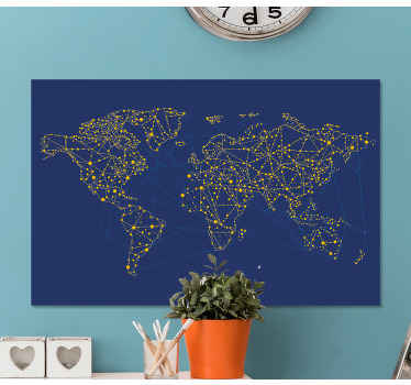Cuadro mapamundi Patrón de puntos de luz - TenVinilo