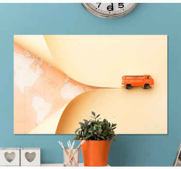 Cuadro mapamundi Viaje en caravana - TenVinilo