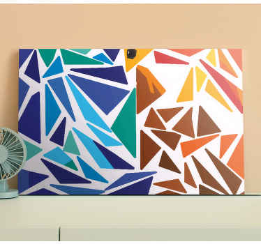 Colourful irregular triangles canvas print - TenStickers