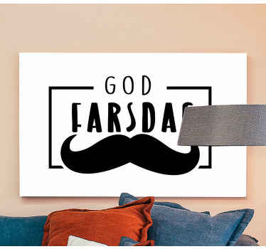 Svart bart Lerretsbilde farsdag - Tenstickers