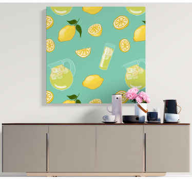 Glas med citron og frugt lærred - TenStickers