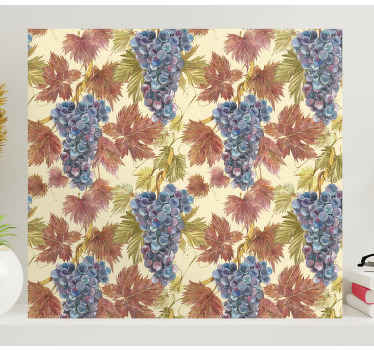 Leinwandbild Obst Brauner Hintergrund lila trauben - TenStickers