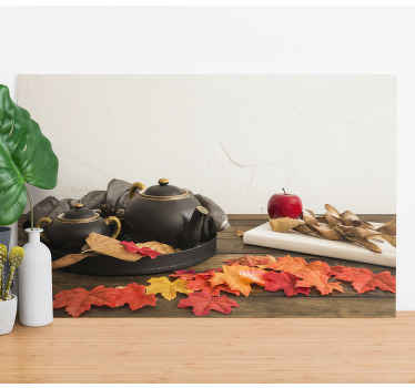 Autumn Tea Arrangement landscape canvas - TenStickers