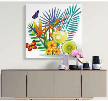 Fruits and butterfly  fruit canvas - TenStickers