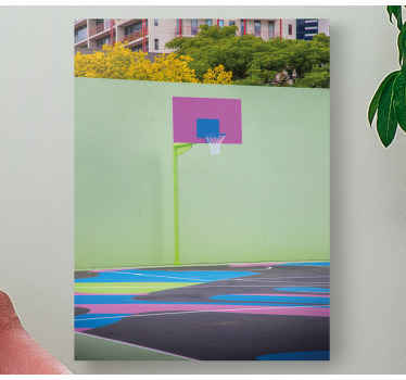 Tableau maison Demi-terrain de basket-ball - TenStickers