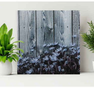 Leinwandbild Blume Gänseblümchenblume auf grauem holzbrett - TenStickers