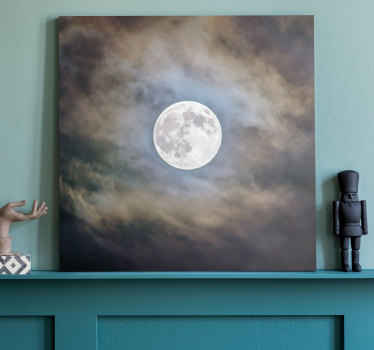 Full moon night landscape canvas - TenStickers